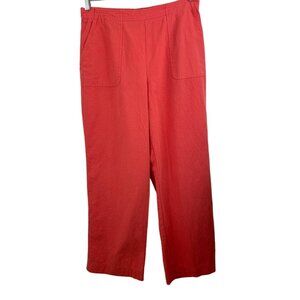 Alfred Dunner Petite Womens Size 10P Salmon Pull On Elastic Waist Capri Pants